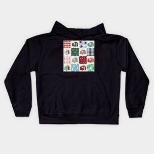 Colourful Winter Patchwork of Vintage Caravans Kids Hoodie